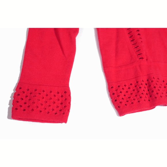 NEW! Marc Jacobs Wool Blend Cardigan Sweater Red Knit V-Neck - Picture 2 of 10